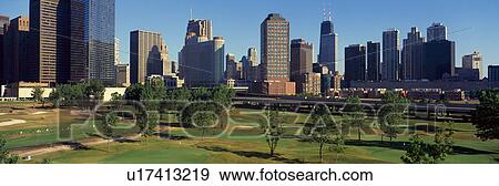 Stock Photo - Panoramic view of the city skyline. Fotosearch