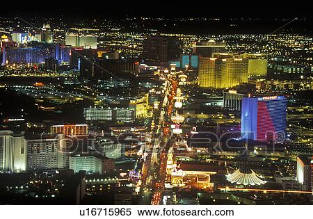 Stock Photography - View of the strip at night. Fotosearch