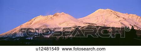 Mount Shasta At Sunset View Large Photo Image Stock Photo - Mount Shasta At Sunset. Fotosearch