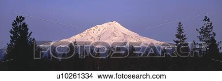 Picture - Sunrise at Mount Shasta. Fotosearch