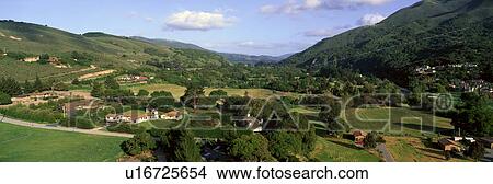 Picture - Carmel Valley overlook in panoramic format. Fotosearch