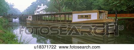 C&O Canal and canal boat View Large Photo Image Stock Image - C&O Canal and canal boat. Fotosearch