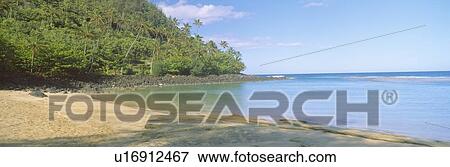 Stock Photo - Kailio Beach in Ha'ena State Park, Na Pali Coast. Fotosearch
