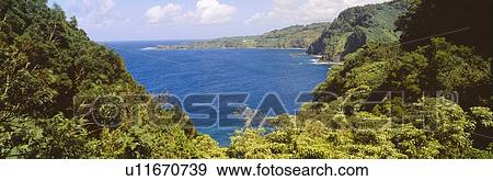 Stock Photo - Ocean view from the road to Hana. Fotosearch