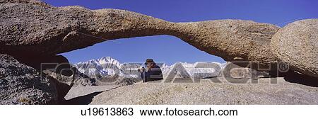 Photographer Joe Sohm with panoramic camera frames shot of Mount Whitney through Alabama Hills Arch in Alabama Hills View Large Photo Image Stock Image - Photographer Joe Sohm with panoramic camera frames shot of Mount Whitney through Alabama Hills Arch in Alabama Hills . Fotosearch
