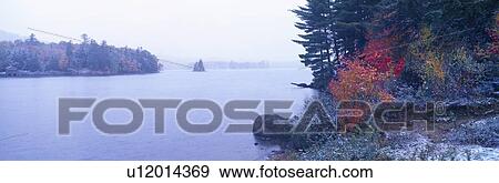 Snow and Autumn trees, Adirondack Mountains View Large Photo Image Stock Photo - Snow and Autumn trees, Adirondack Mountains. Fotosearch