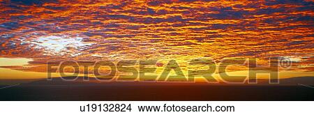Picture - Sunset over Channel Islands and Pacific Ocean. Fotosearch