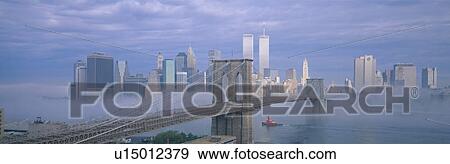 Stock Photo - Brooklyn Bridge, East River. Fotosearch
