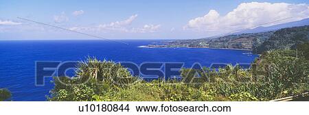 Ocean view from the road to Hana View Large Photo Image Picture - Ocean view from the road to Hana. Fotosearch