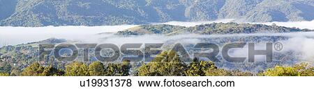 Panoramic landscape with clouds over green spring hills of Southern California View Large Photo Image Stock Photo - Panoramic landscape with clouds over green spring hills of Southern California. Fotosearch