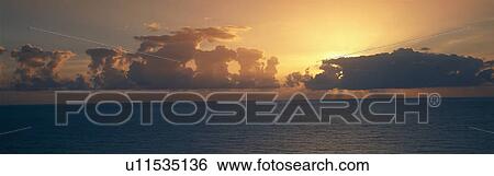 Panoramic view of sunrise on the Pacific Ocean View Large Photo Image Stock Photograph - Panoramic view of sunrise on the Pacific Ocean. Fotosearch