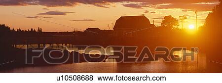 Red sunset at Lobster Village View Large Photo Image Stock Photo - Red sunset at Lobster Village. Fotosearch
