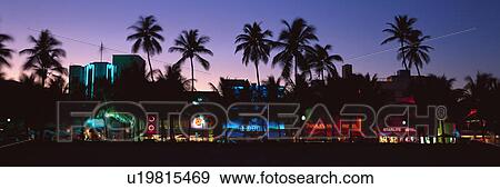 Stock Photo - “SOBE” south beach at night, Miami Beach. Fotosearch