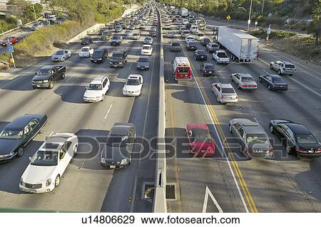 Freeway near Sunset Blvd. at rush hour View Large Photo Image Stock Photo - Freeway near Sunset Blvd. at rush hour. Fotosearch