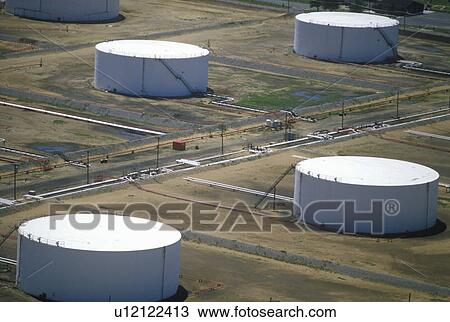 Stock Image - Oil tanks. Fotosearch
