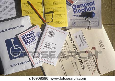 Close-up of a voting booth with ballots, ballot machine and election pamphlets View Large Photo Image Stock Photograph - Close-up of a voting booth with ballots, ballot machine and election pamphlets. Fotosearch