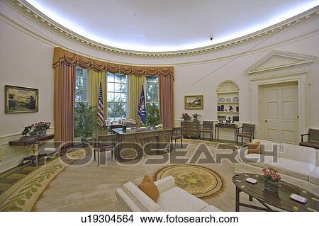 Replica of the White House Oval Office View Large Photo Image Picture - Replica of the White House Oval Office. Fotosearch
