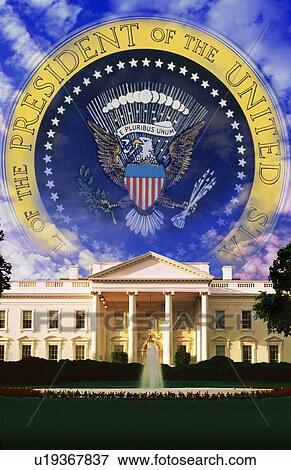 The White House and Seal of the President View Large Photo Image Stock Photo - The White House and Seal of the President. Fotosearch