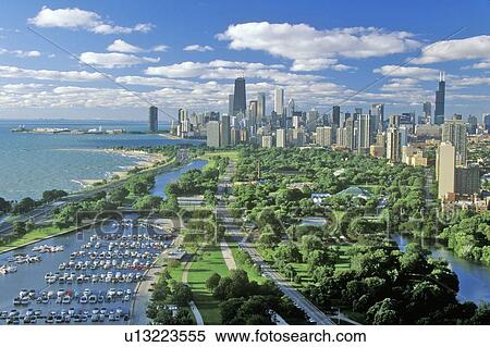 Stock Photography - Aerial View of Chicago. Fotosearch