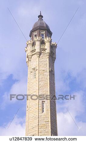 Old 1869 Chicago Water Tower on Michigan Avenue View Large Photo Image Stock Photo - Old 1869 Chicago Water Tower on Michigan Avenue. Fotosearch
