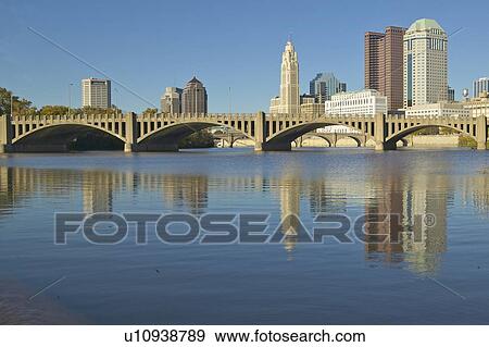 Scioto River and Columbus Ohio skyline in autumn View Large Photo Image Stock Photo - Scioto River and Columbus Ohio skyline in autumn. Fotosearch