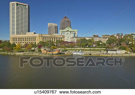 Scioto River and Columbus Ohio skyline View Large Photo Image Stock Photo - Scioto River and Columbus Ohio skyline. Fotosearch