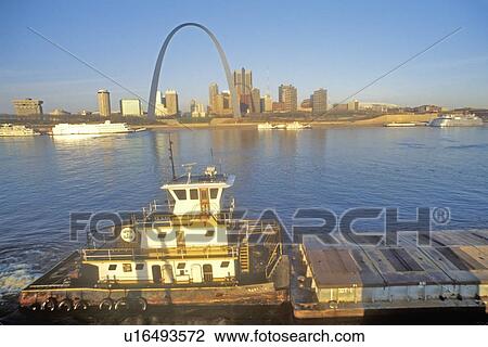 Sunrise view of St. Louis skyline View Large Photo Image Stock Image - Sunrise view of St. Louis skyline. Fotosearch