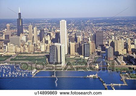 The Chicago Skyline View Large Photo Image Stock Photo - The Chicago Skyline. Fotosearch