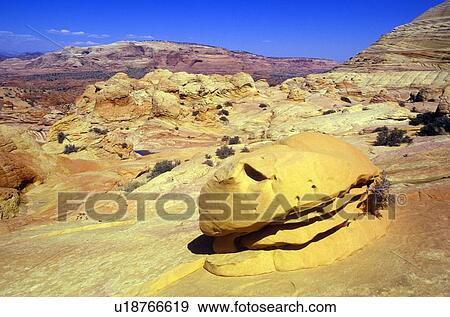 Stock Photo - Close up of sandstone stripes, 'Hamburger Rock' on Kenab Coyote Butte. Fotosearch