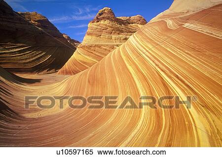 Stock Photography - Close up of sandstone stripes, 'The Wave' on Kenab Coyote Butte. Fotosearch