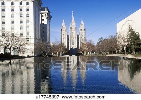 Stock Photo - Downtown Salt Lake city with Temple Square. Fotosearch