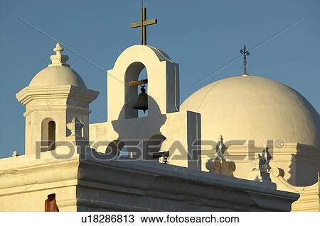 Historic white Mission of San Xavier del Bac View Large Photo Image Stock Image - Historic white Mission of San Xavier del Bac. Fotosearch