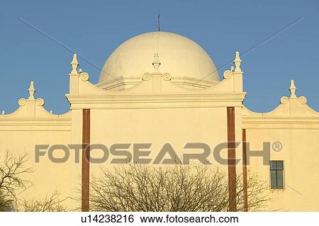 Historic white Mission of San Xavier del Bac View Large Photo Image Stock Photograph - Historic white Mission of San Xavier del Bac. Fotosearch