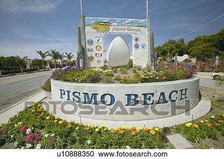 A sign welcoming people to Pismo Beach View Large Photo Image Stock Image - A sign welcoming people to Pismo Beach. Fotosearch