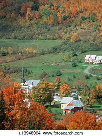 Aerial view of a town with church steeple in autumn View Large Photo Image Picture - Aerial view of a town with church steeple in autumn. Fotosearch