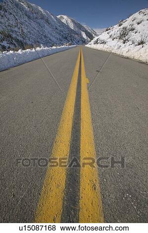 Highway 33 heads up the mountain, California View Large Photo Image Stock Photo - Highway 33 heads up the mountain, California . Fotosearch