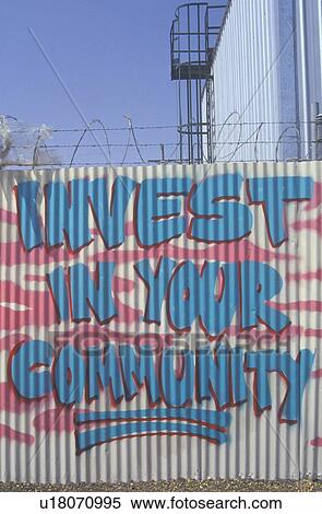 Invest in your community” statement painted on a fence during the Los Angeles riots View Large Photo Image Stock Photography - Invest in your community” statement painted on a fence during the Los Angeles riots. Fotosearch