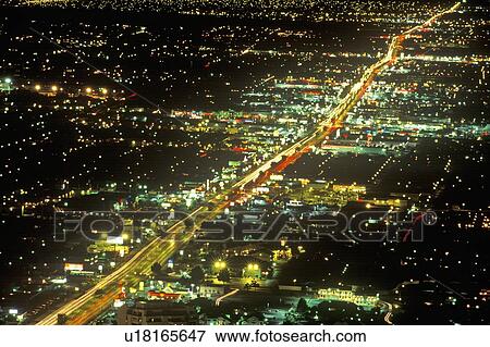 Stock Photo - Las Vegas at night from air. Fotosearch