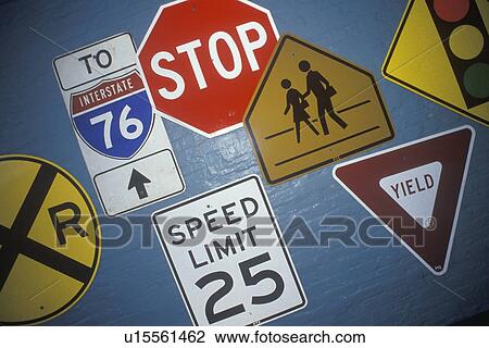Stock Image - Miscellaneous signs. Fotosearch
