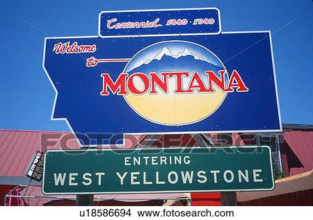 Welcome to Montana Sign View Large Photo Image Picture - Welcome to Montana Sign. Fotosearch