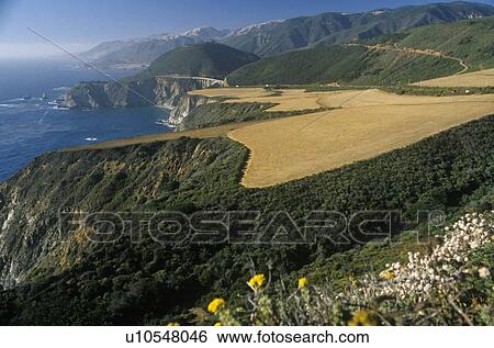 Pacific Coastline, Bixby Bridge View Large Photo Image Stock Photograph - Pacific Coastline, Bixby Bridge. Fotosearch