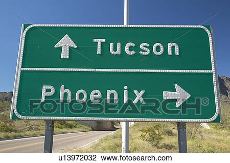 A interstate highway sign in Arizona directing traffic to Tucson and Phoenix View Large Photo Image Stock Image - A interstate highway sign in Arizona directing traffic to Tucson and Phoenix. Fotosearch