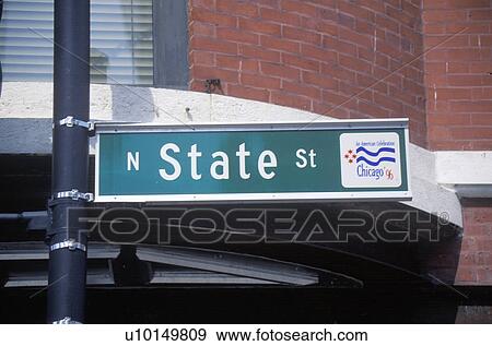 Stock Photo - A sign that reads “N. State St”. Fotosearch