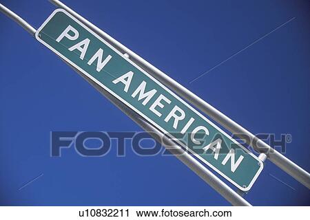 A sign that reads “Pan American” View Large Photo Image Stock Image - A sign that reads “Pan American”. Fotosearch