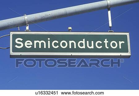 Stock Image - A sign that reads “Semiconductor”. Fotosearch