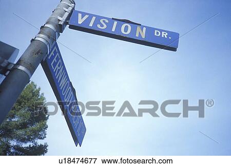 Stock Photo - A sign that reads “Visions Dr”. Fotosearch