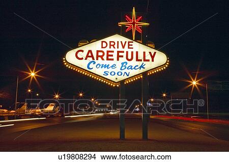 Colorful sign reads “Welcome to Fabulous Las Vegas, Nevada” at night View Large Photo Image Picture - Colorful sign reads “Welcome to Fabulous Las Vegas, Nevada” at night. Fotosearch