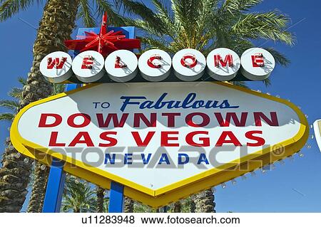 Colorful sign reads “Welcome to Fabulous Las Vegas, Nevada” in daytime with blue sky View Large Photo Image Stock Photo - Colorful sign reads “Welcome to Fabulous Las Vegas, Nevada” in daytime with blue sky. Fotosearch