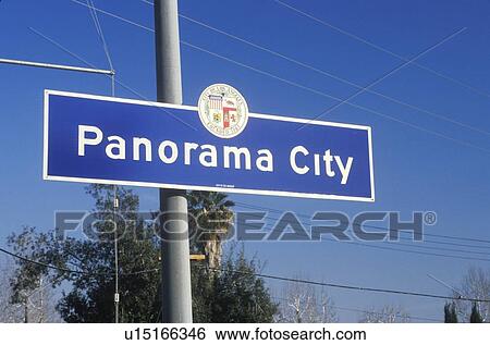 A sign for Panorama City View Large Photo Image Stock Photograph - A sign for Panorama City. Fotosearch
