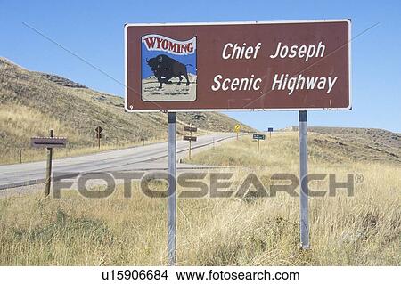 A sign that reads “Chief Joseph Scenic Highway” View Large Photo Image Picture - A sign that reads “Chief Joseph Scenic Highway”. Fotosearch